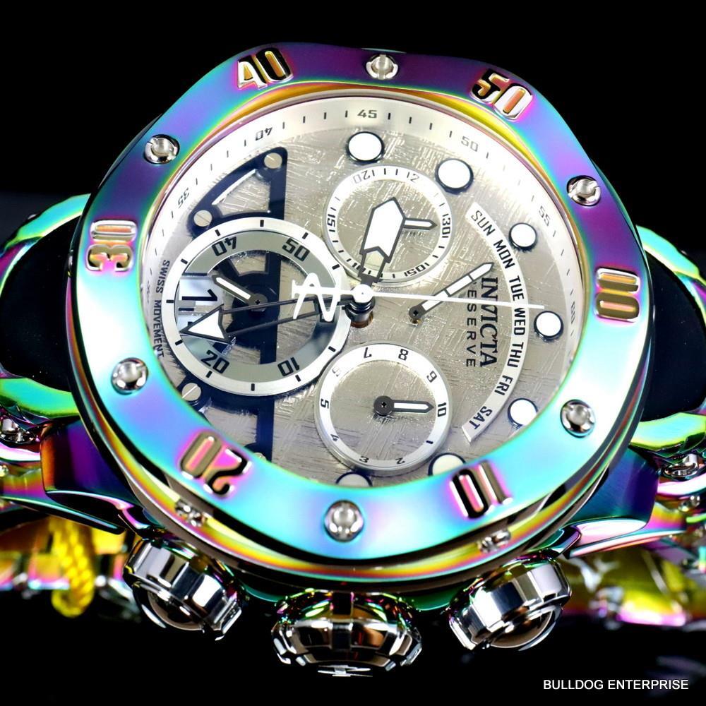 Invicta Reserve Kraken Meteorite Swiss Ronda 5040.N Iridescent Steel Watch New