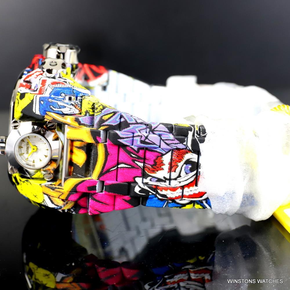Invicta Reserve Bolt Zeus Magnum Graffiti Steel Yellow Swiss Mvt Watch 52mm New