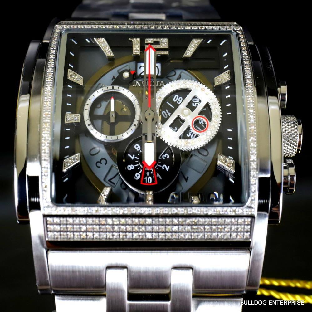 Invicta Shaq Speedway The Beast 3.27 CTW Diamond Steel 47mm Swiss Watch New