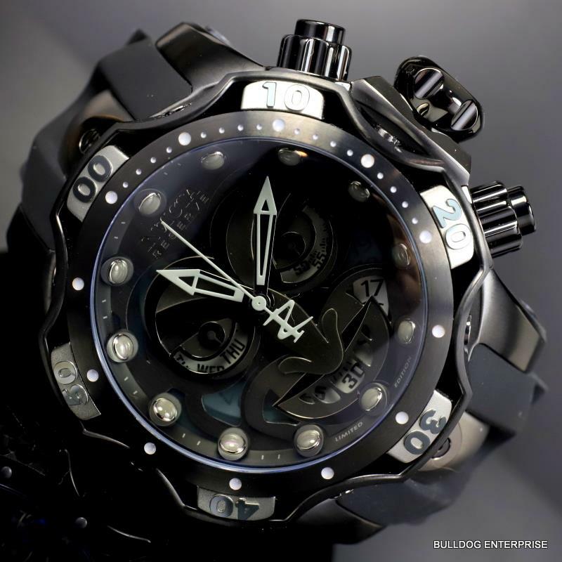 Invicta Reserve Venom DC Comics Joker Black Combat 52mm Swiss Mvt Watch New