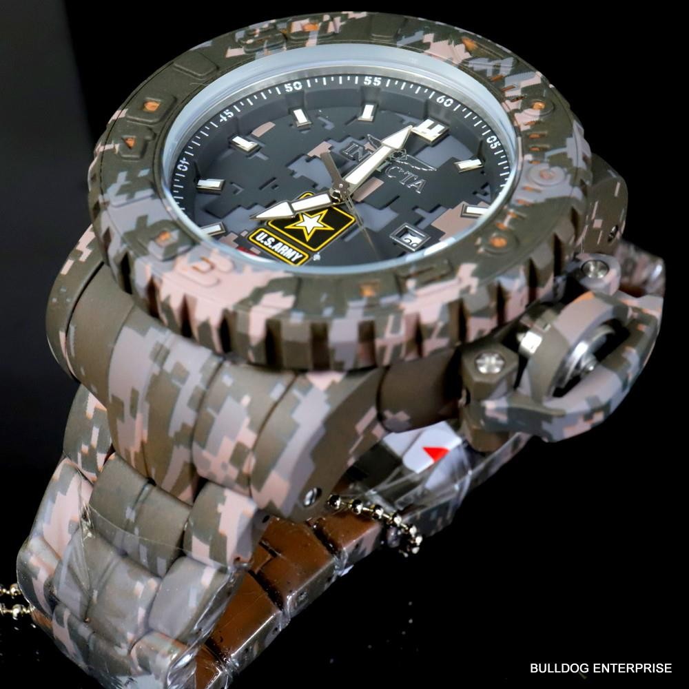 Invicta Sea Hunter Army Hydroplated Camouflage Steel 58mm Automatic Watch New