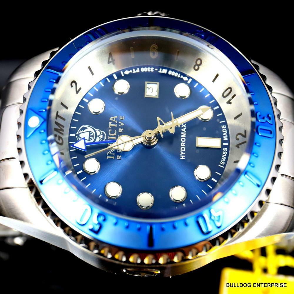 Invicta Reserve Hydromax Swiss Made Gold Tone Stainless Steel Watch 52mm New