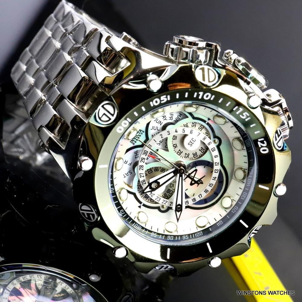 Invicta Reserve Venom Fusian Hybrid Swiss Master Calendar Steel Green Watch New