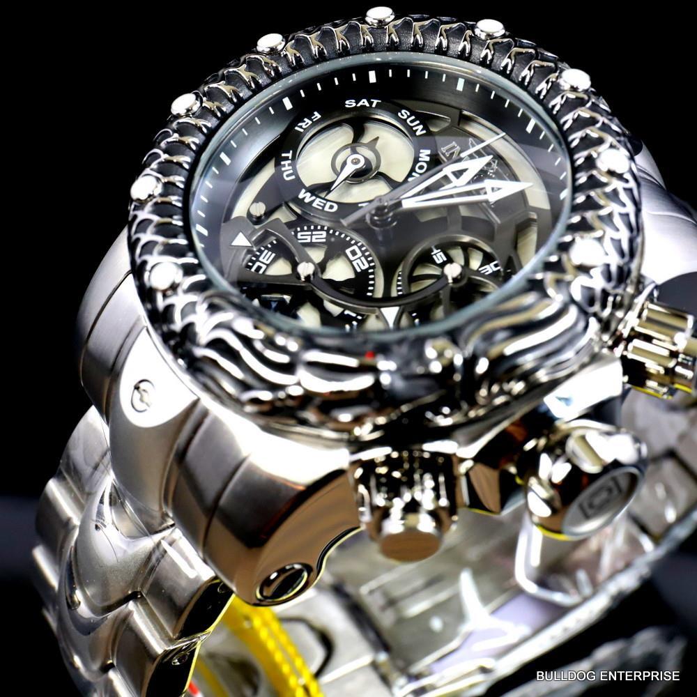 Invicta Venom Subaqua Dragon Scale Stainless Steel Guntmetal 52mm Watch New
