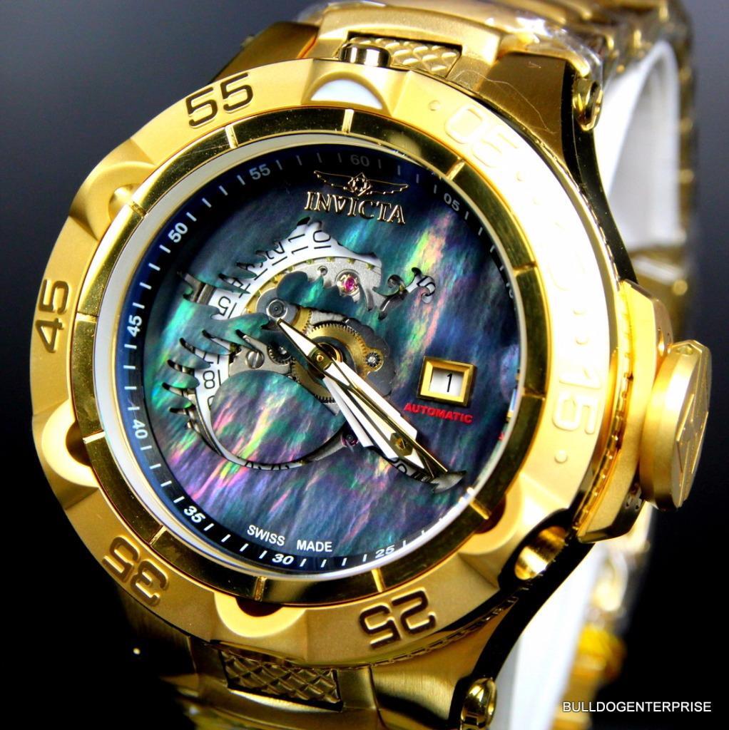 Invicta Subaqua Noma V Swiss Made Gold Plated Dragon Automatic SW200 Watch New