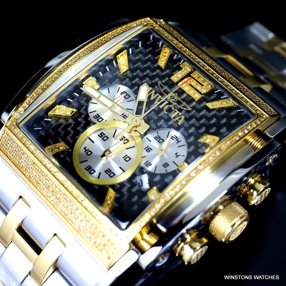 Invicta Speedway The Beast 1.47 CTW Diamond Two Tone Steel Black 47mm Watch New