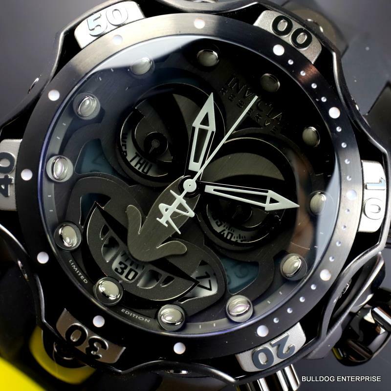 Invicta Reserve Venom DC Comics Joker Black Combat 52mm Swiss Mvt Watch New