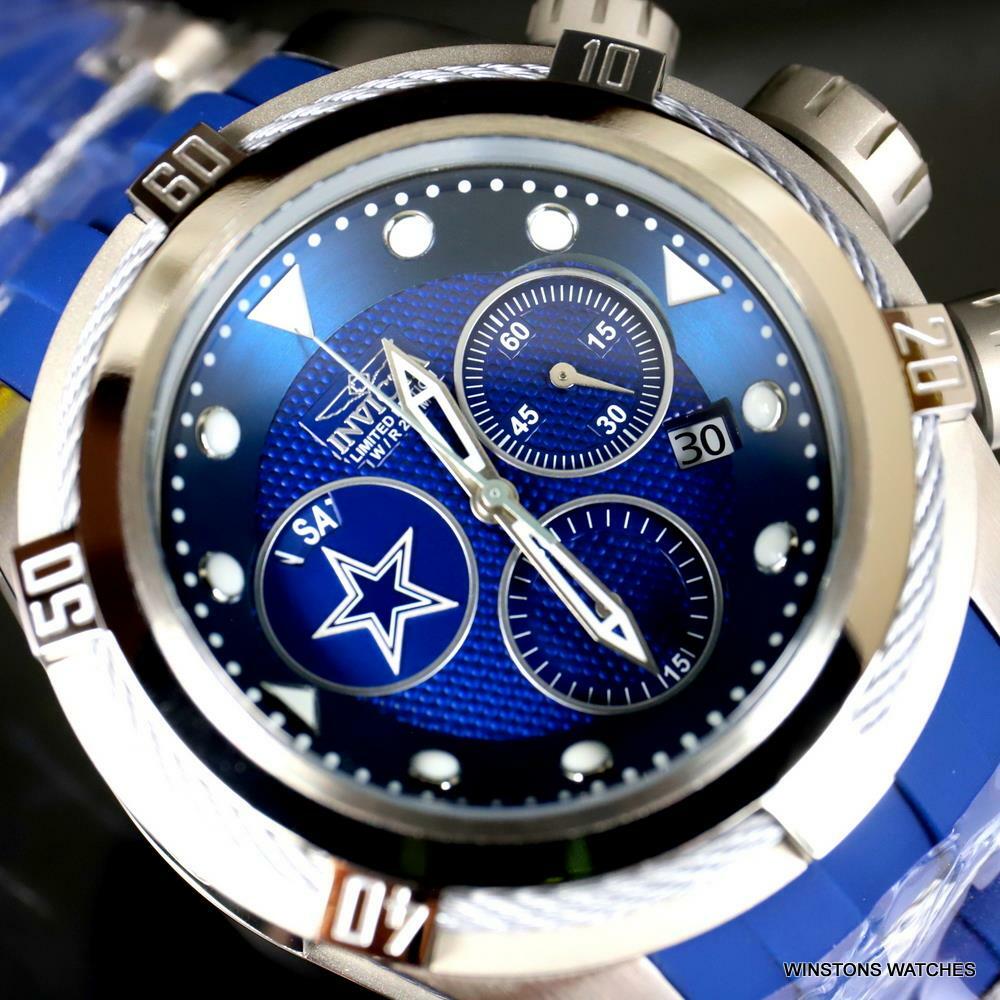 Invicta NFL Bolt Zeus Dallas Cowboys Chronograph Swiss Mvt Blue 52mm Watch New