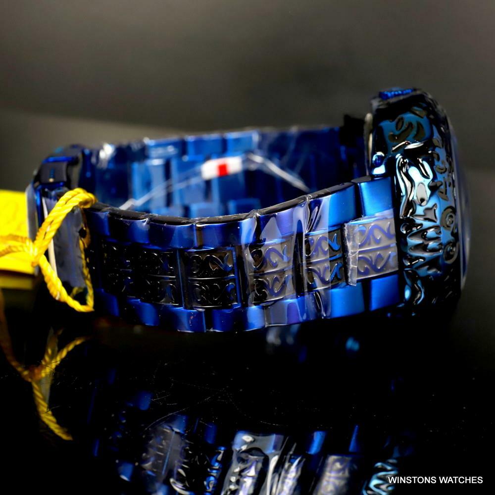 Invicta Artist Skull Automatic Skeletonized Blue Stainless Steel 50mm Watch New