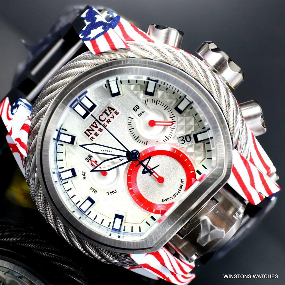 Invicta Reserve Bolt Zeus Magnum USA Flag Graffiti Swiss Mvt Watch 52mm New