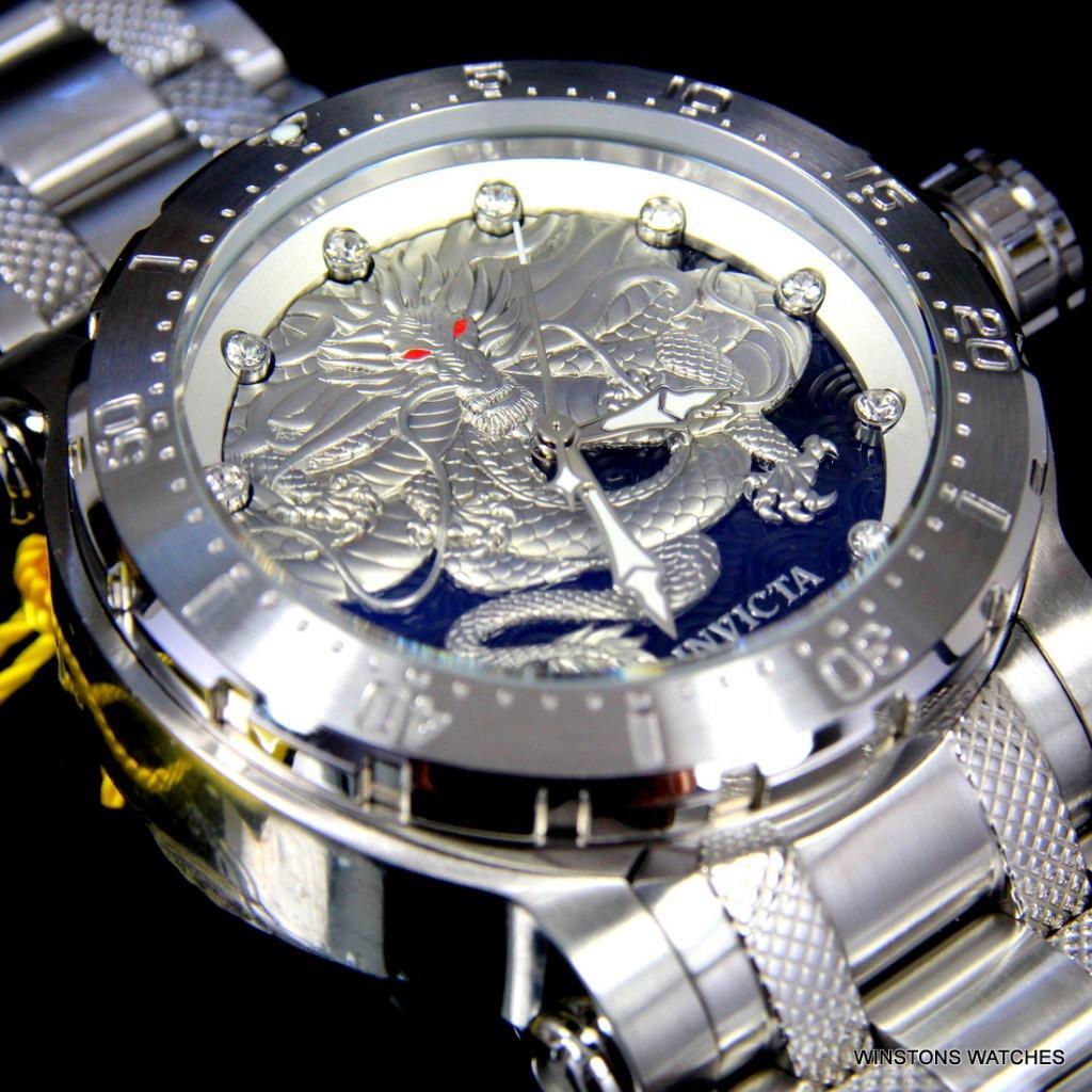 Invicta Coalition Forces Dragon Silver Tone Steel 52mm Automatic Watch New