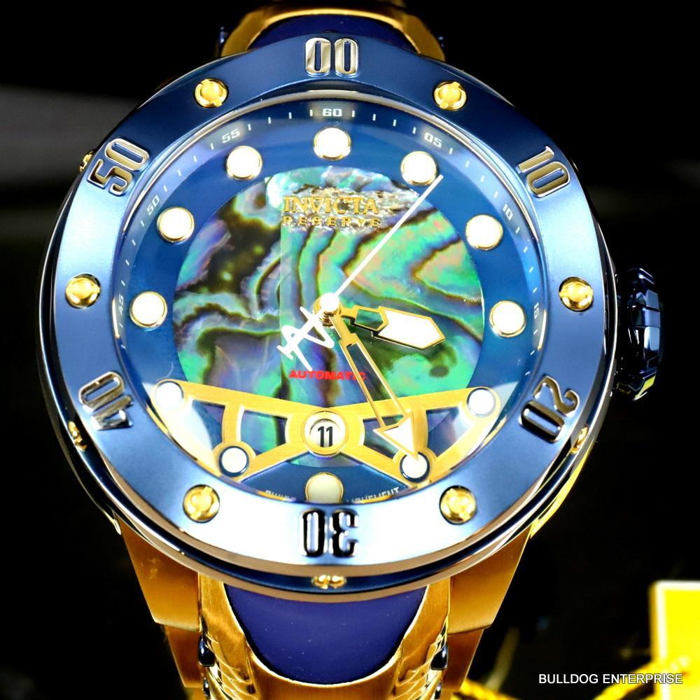 Invicta Reserve Kraken Swiss R150 Automatic Abalone Gold Plated Watch 52mm New