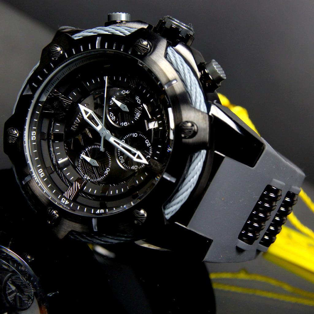 Invicta Marvel Black Panther 52mm Limited Ed Bolt Chronograph Rubber Watch New