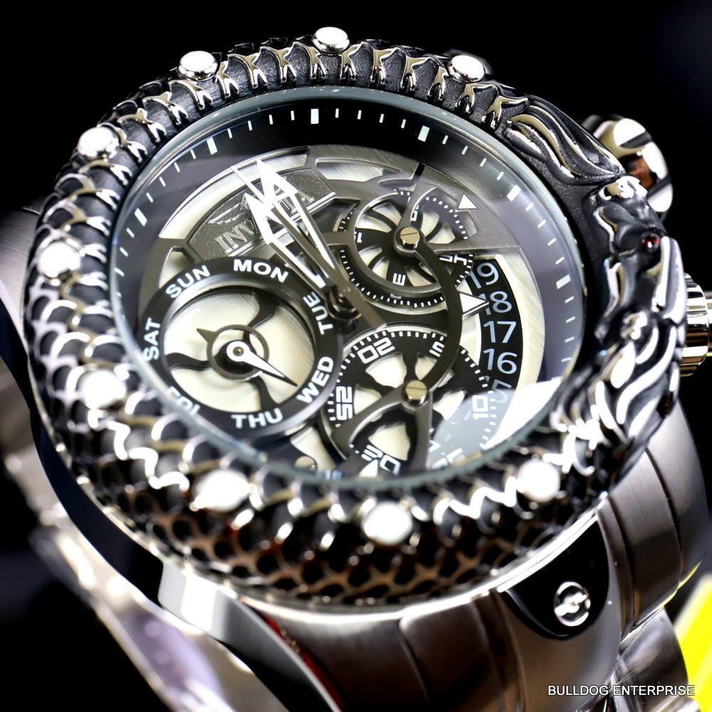 Invicta Venom Subaqua Dragon Scale Stainless Steel Guntmetal 52mm Watch New