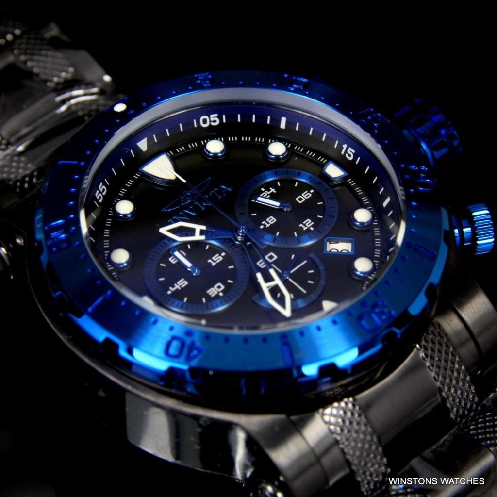 Mens Coalition Forces Black Stainless Steel Chronograph 52mm $1095 Watch New