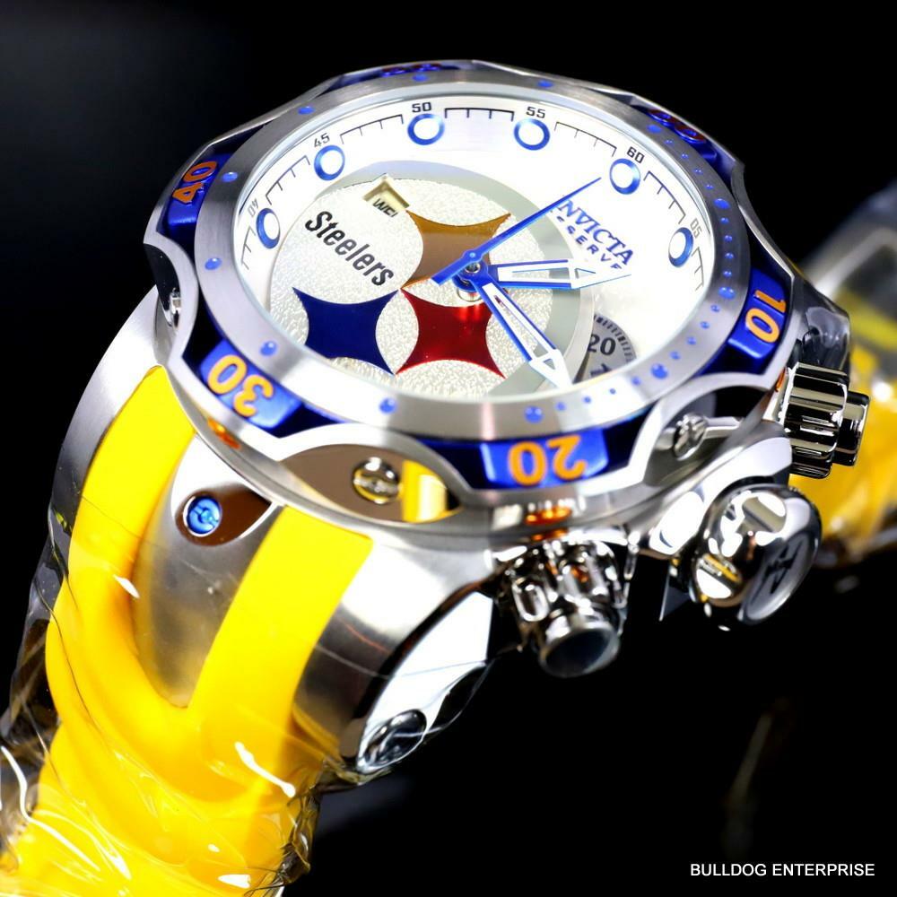 Invicta NFL Pittsburgh Steelers Venom Gen III 52mm Swiss Chronograph Watch New