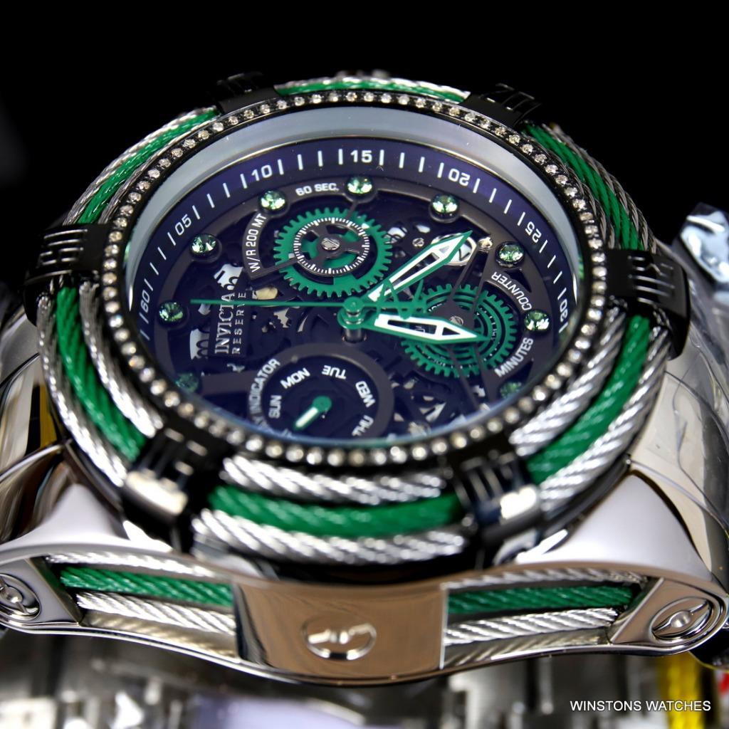 Invicta Reserve Bolt .33CTW Diamonds Steel Chronograph Swiss Mvt 52mm Watch New