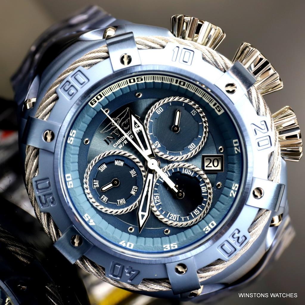 Invicta Thunderbolt Light Blue Stainless Steel Steel 52mm Chronograph Watch New