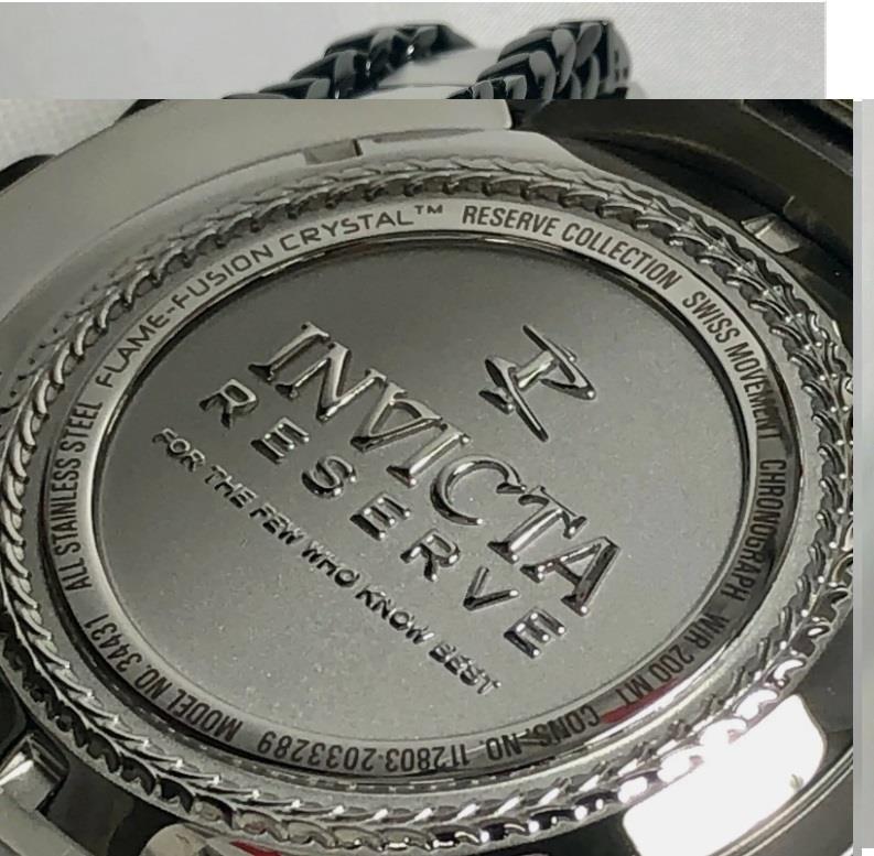 Invicta Reserve Gladiator Black Silver Stainless Steel Swiss 55mm Watch New