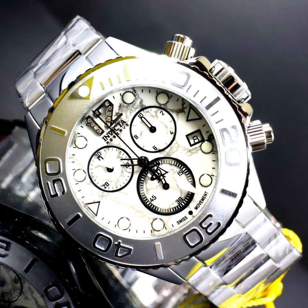 Invicta Masterpiece Reserve Grand Diver Howlite Steel Swiss ETA Diamond Watch