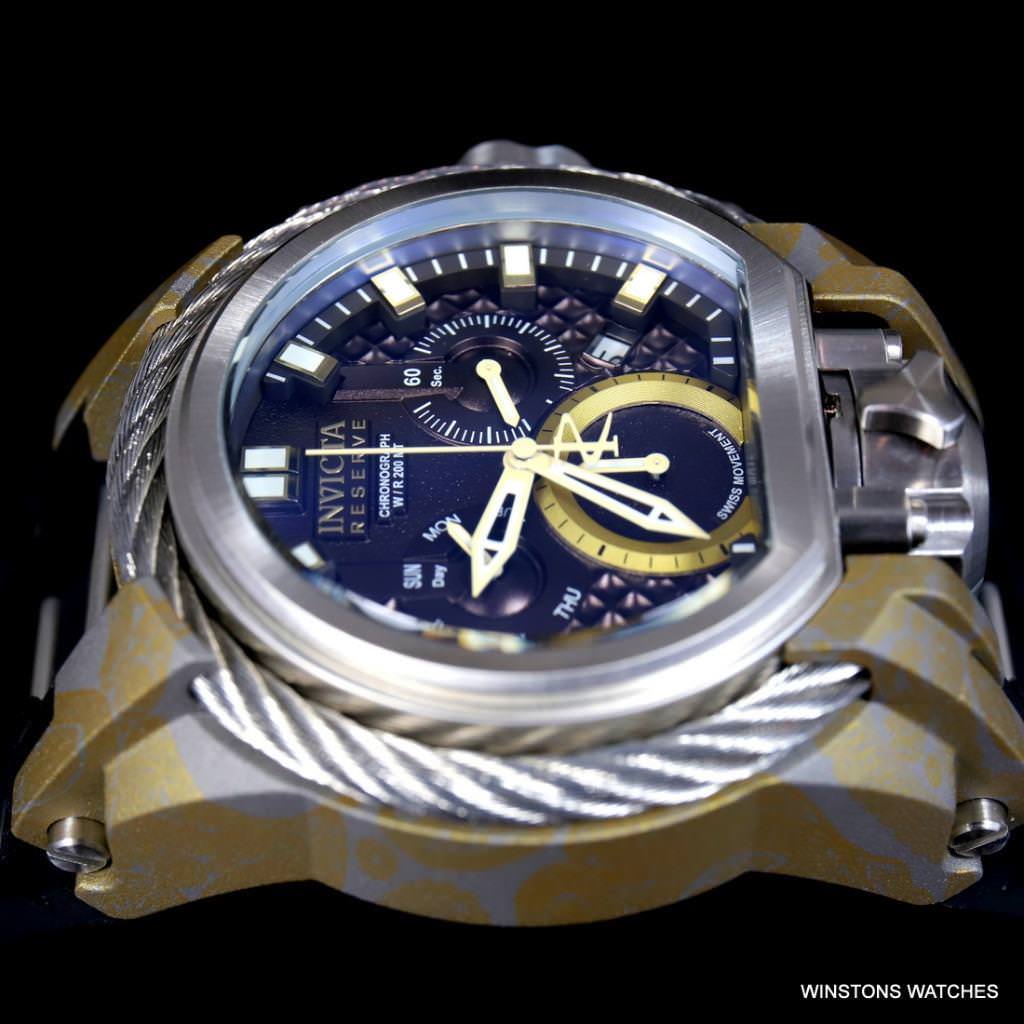 Invicta Reserve Bolt Zeus Magnum Hydroplated 52mm Rubber Swiss Mvt Watch New