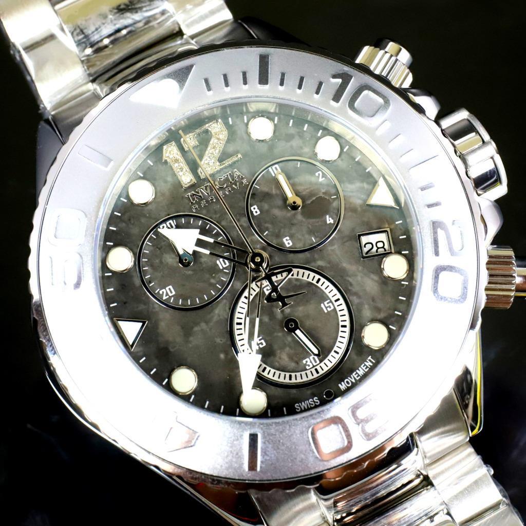 Invicta Masterpiece Reserve Grand Diver Black Marble Diamond Swiss ETA Watch