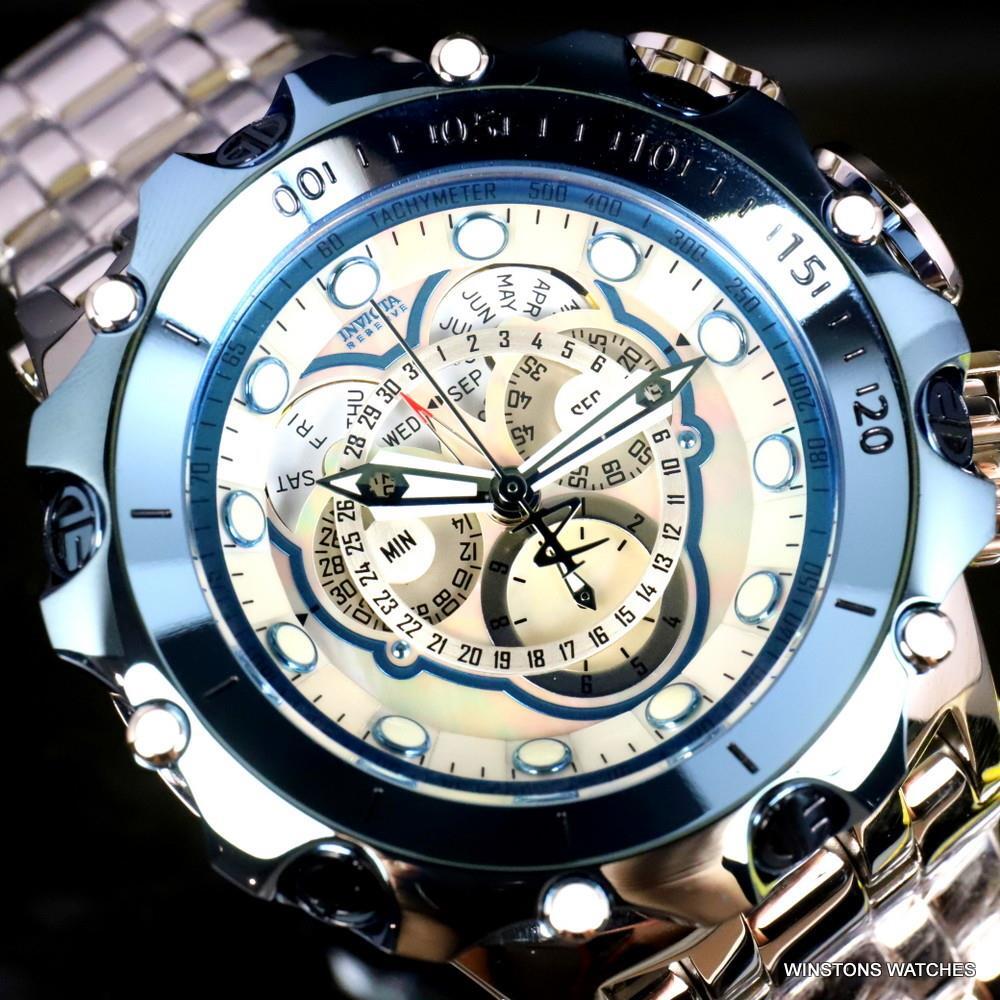 Invicta Reserve Venom Fusian Hybrid Swiss Master Calendar Steel White Watch New