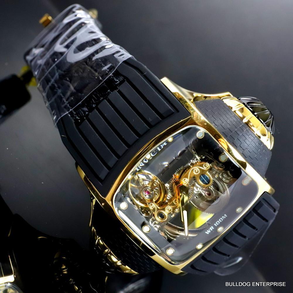 Invicta Vintage Ghost Bridge Automatic Clear Skeletonized Gold 68mm Watch New