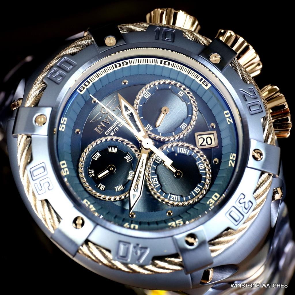 Invicta Thunderbolt Light Blue Stainless Steel Steel 52mm Chronograph Watch New