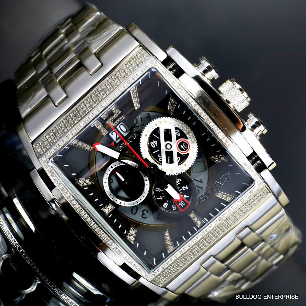 Invicta Shaq Speedway The Beast 3.27 CTW Diamond Steel 47mm Swiss Watch New