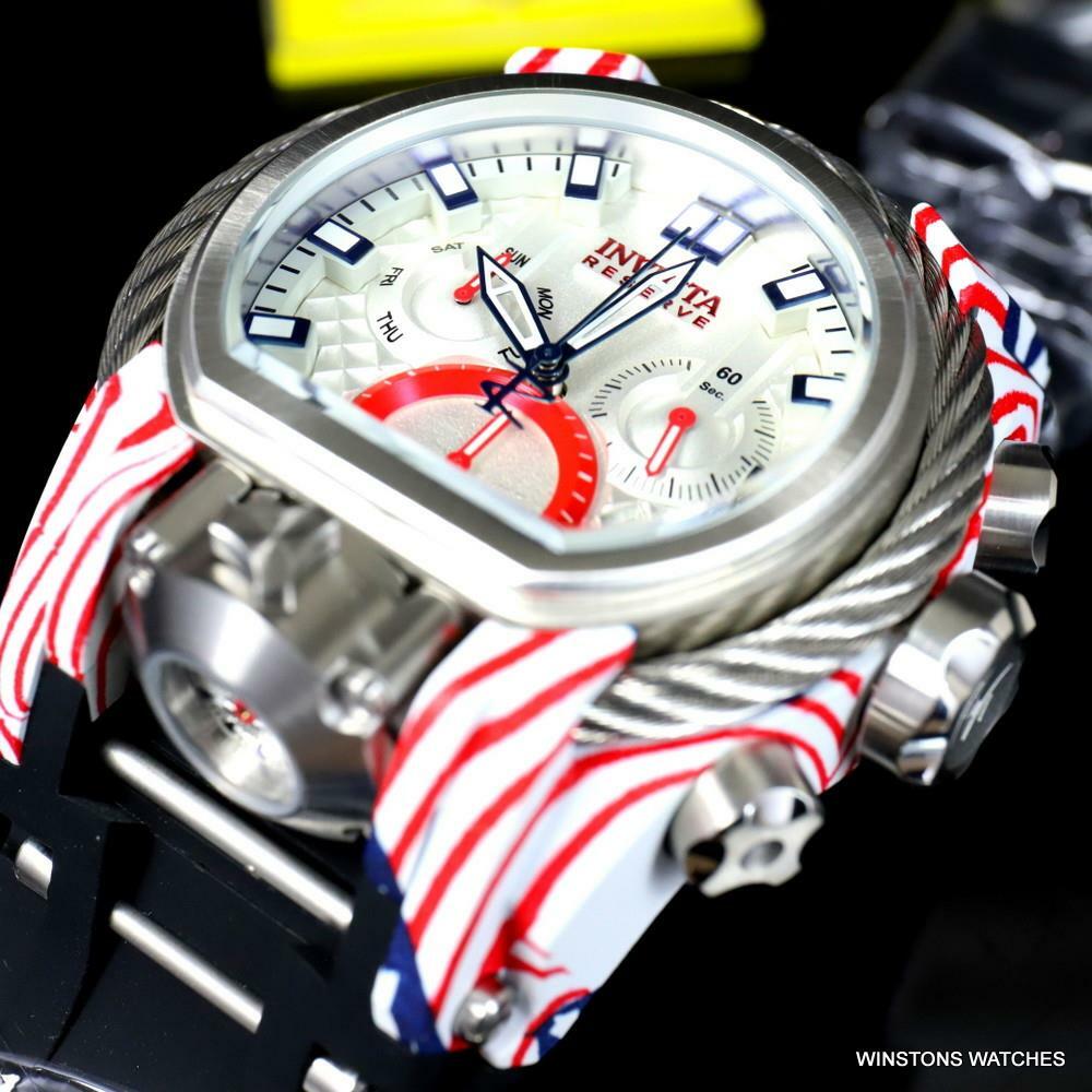 Invicta Reserve Bolt Zeus Magnum USA Flag Graffiti Swiss Mvt Watch 52mm New