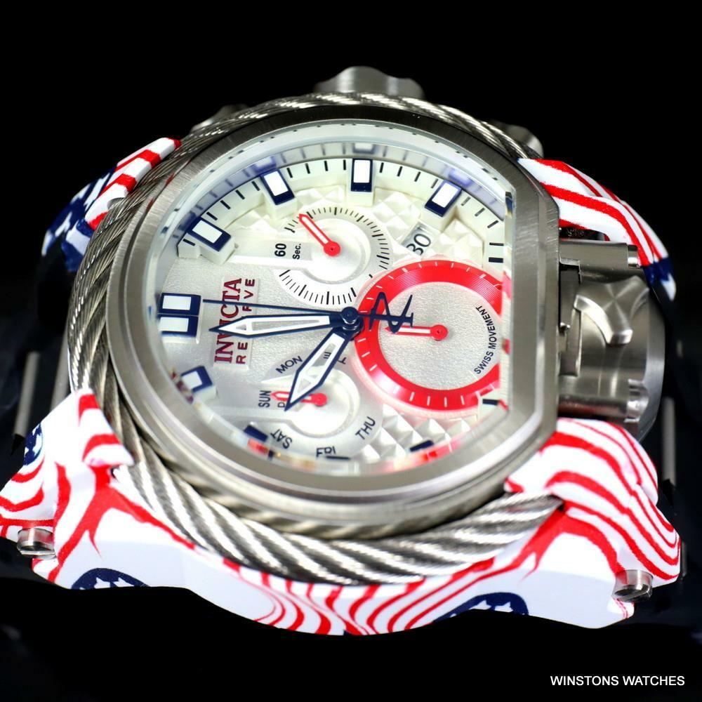 Invicta Reserve Bolt Zeus Magnum USA Flag Graffiti Swiss Mvt Watch 52mm New