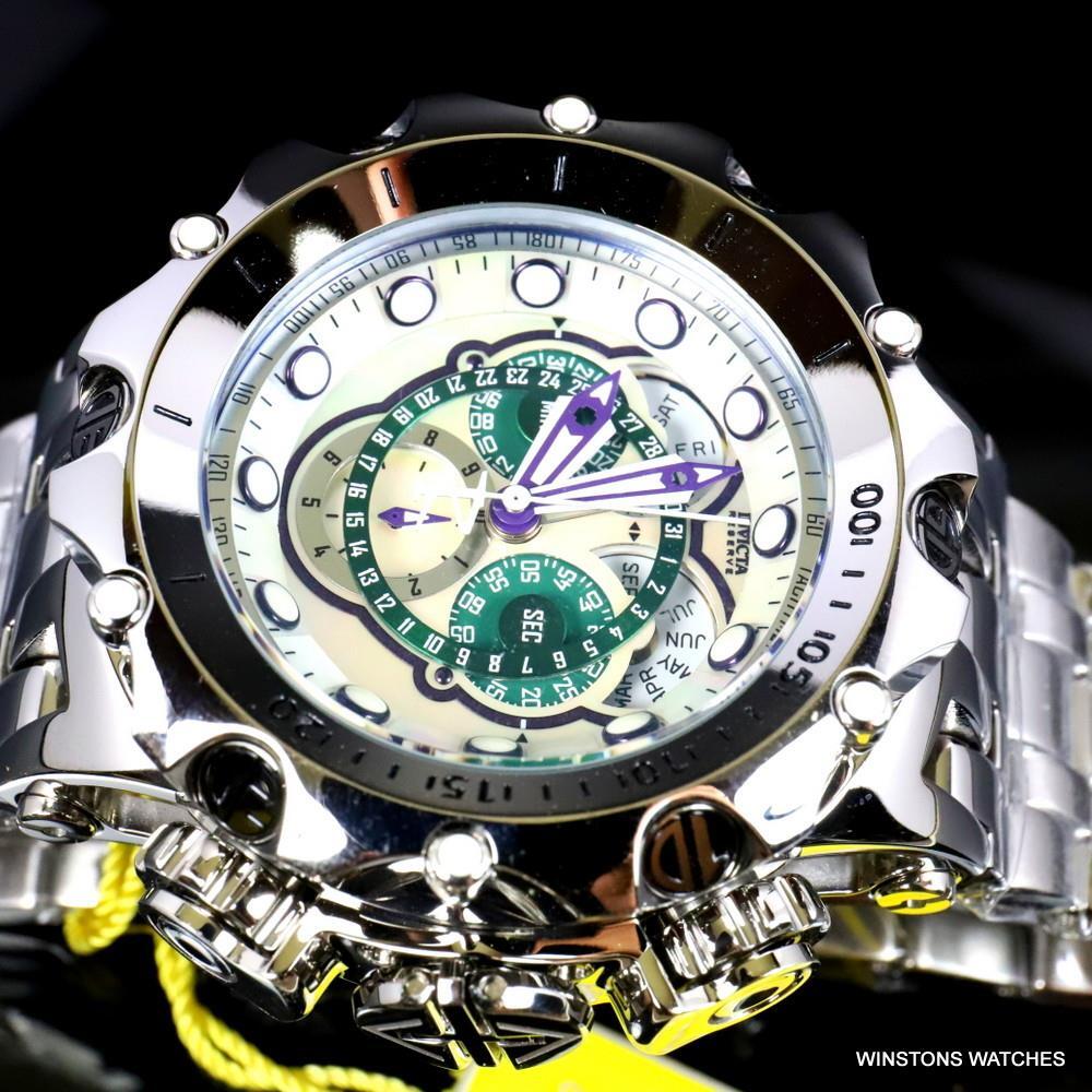 Invicta Reserve Venom Fusian Hybrid Swiss Master Calendar Steel Green Watch New