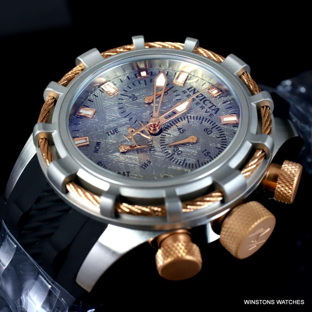 Invicta Reserve Bolt Muonionalusta Meteorite 40mm Gold Tone Swiss Mvt Watch New