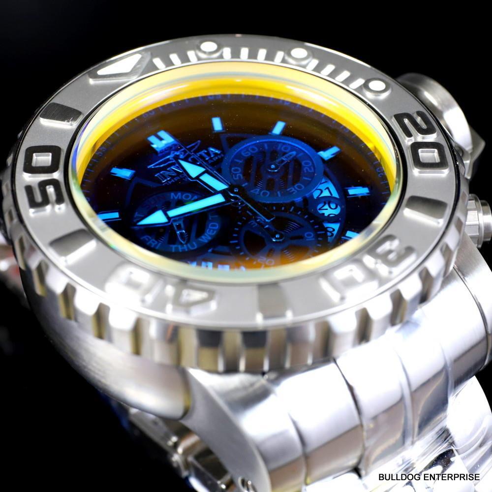 Invicta Sea Hunter Gen II Radar Yellow Tinted Crystal 58mm Steel Swiss Watch New