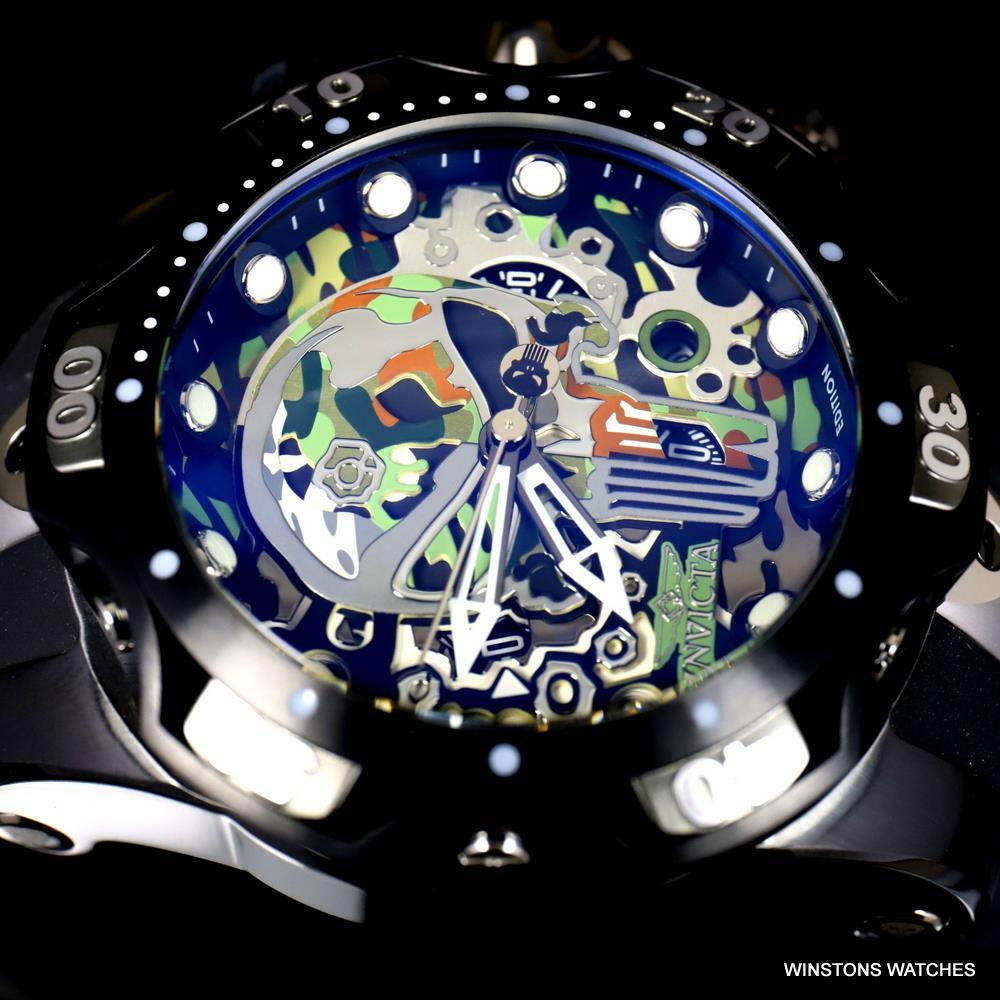 Invicta Marvel Punisher Venom Gen III Camouflage Skull Black Watch 52mm New