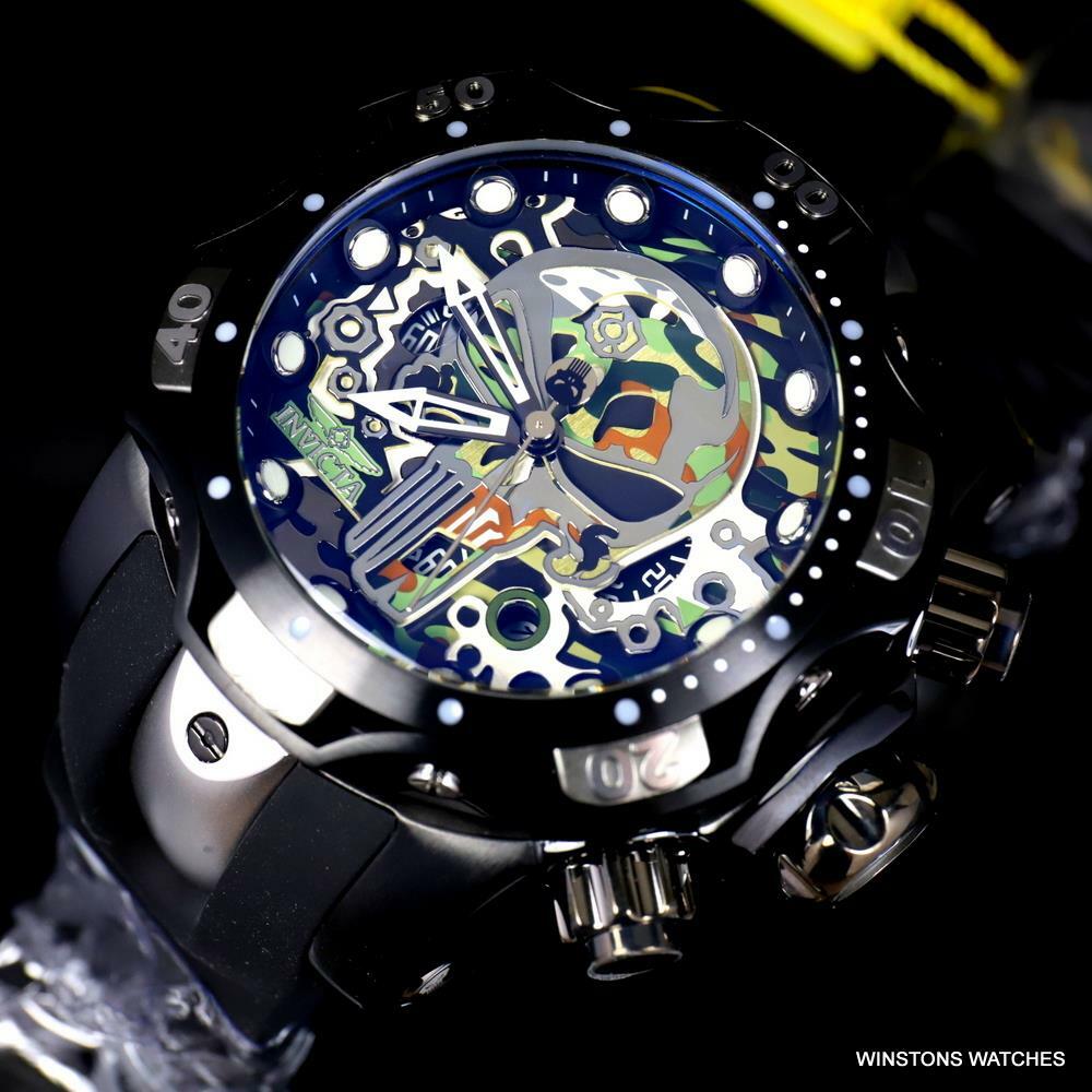 Invicta Marvel Punisher Venom Gen III Camouflage Skull Black Watch 52mm New