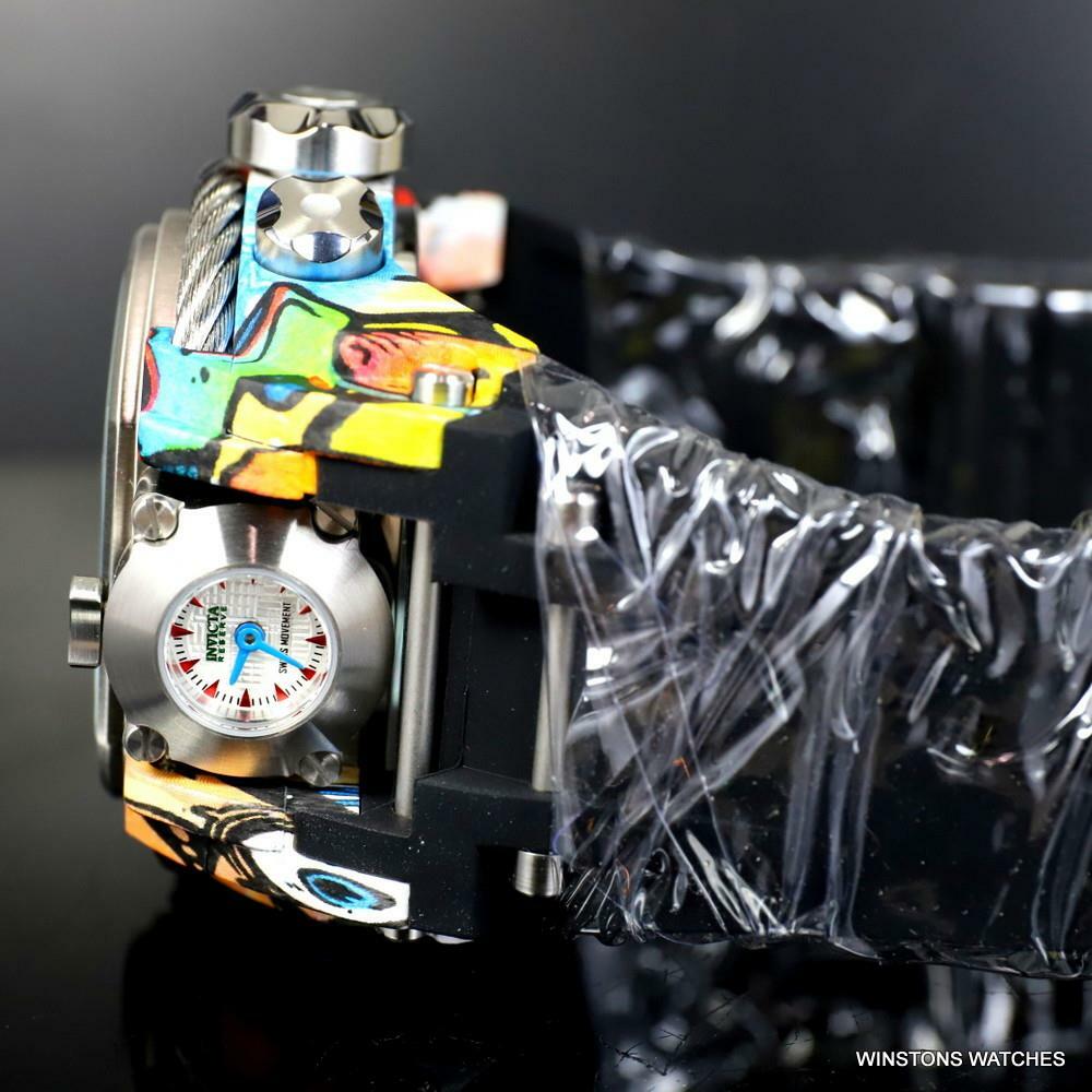 Invicta Reserve Bolt Zeus Magnum Graffiti White Swiss Mvt Dials Watch 52mm New