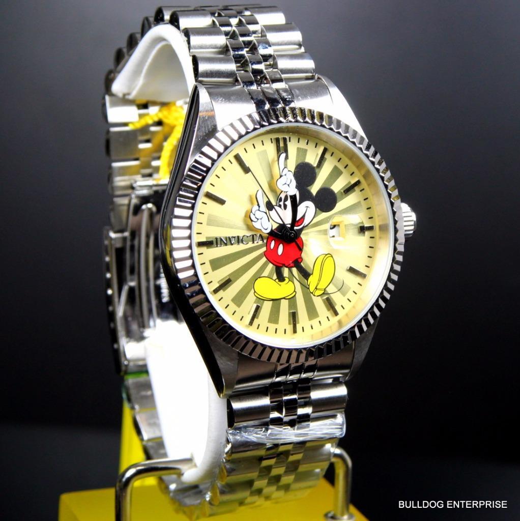 Invicta Disney Mickey Mouse Stainless Steel Champagne Limited Edition Watch New
