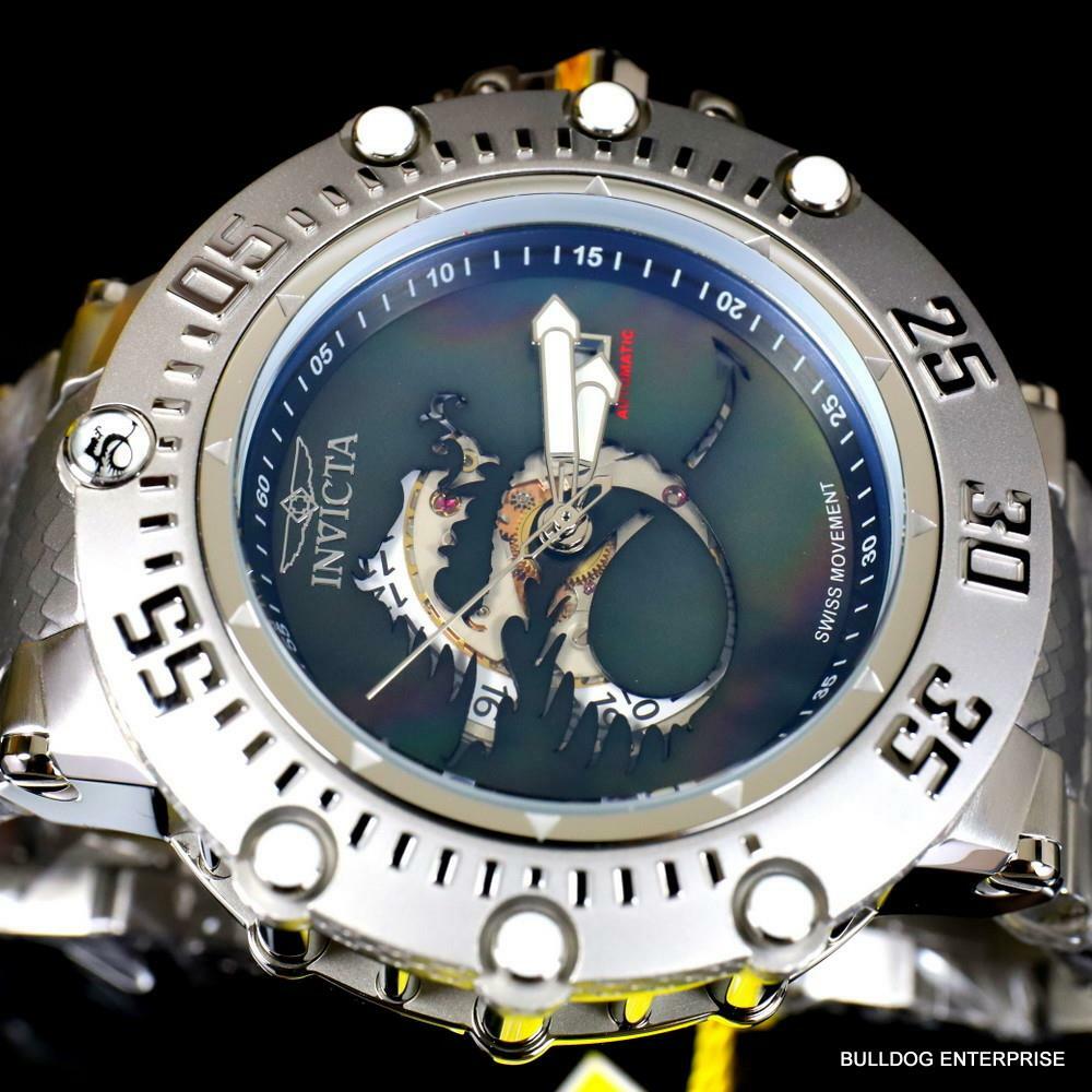 Invicta Subaqua Noma VII Black MOP Dragon Swiss Automatic R150 Watch 52mm New