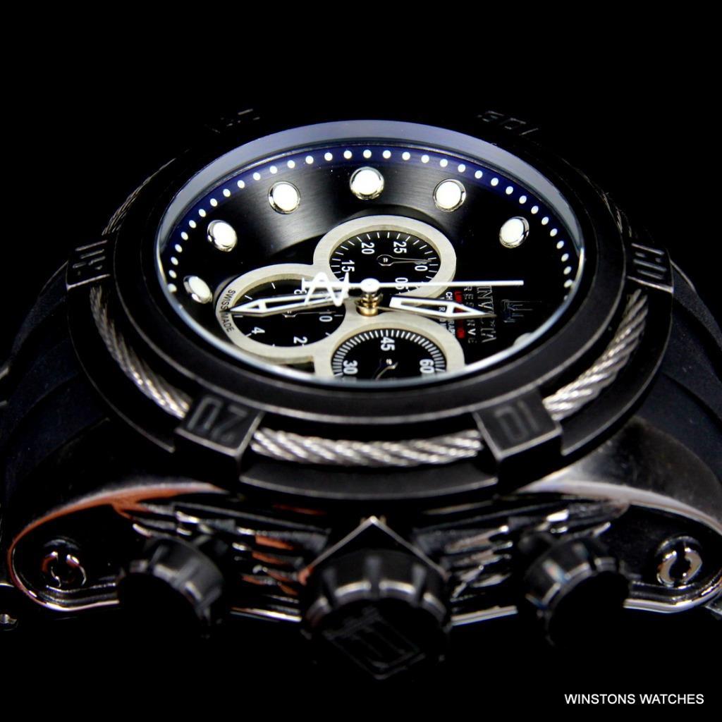 Invicta JT Reserve Bolt Zeus Swiss Made Chrono 52mm Black Distressed Watch New