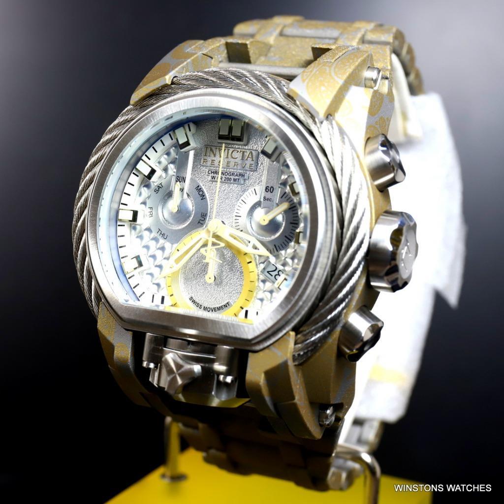 Invicta Reserve Bolt Zeus Magnum Hydroplated Steel 52mm Swiss Mvt Watch New