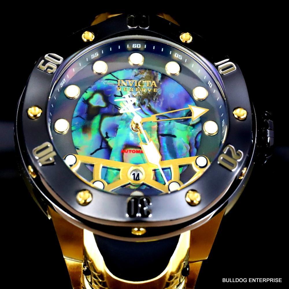 Invicta Reserve Kraken Swiss R150 Automatic Abalone Gold Plated Watch 52mm New