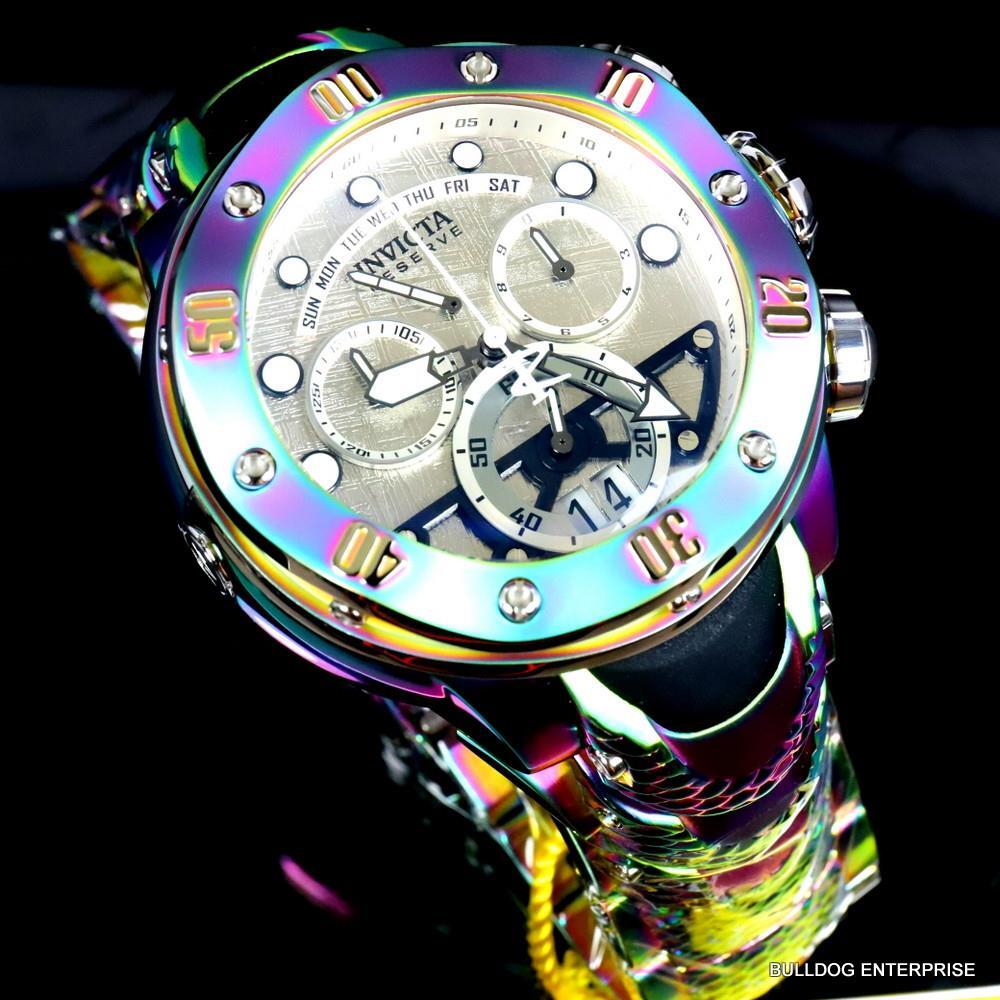 Invicta Reserve Kraken Meteorite Swiss Ronda 5040.N Iridescent Steel Watch New