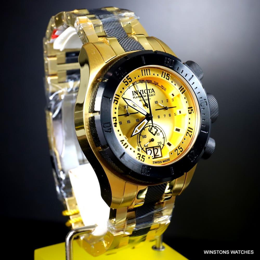 Invicta Platinum Select Coalition Forces Swiss Made Gold Plated Watch 50mm New