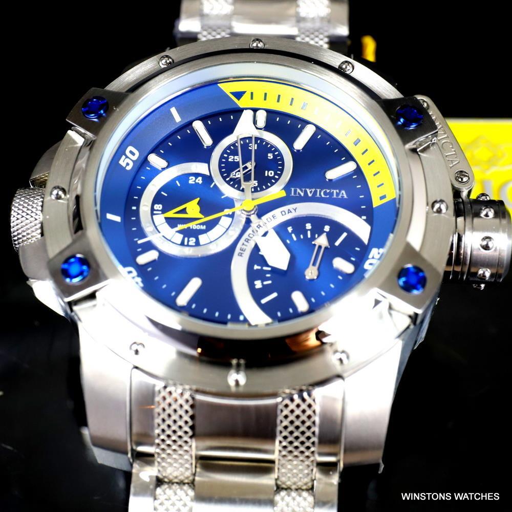 Invicta Coalition Forces Multi Function Stainless Steel Blue 52mm GMT Watch New