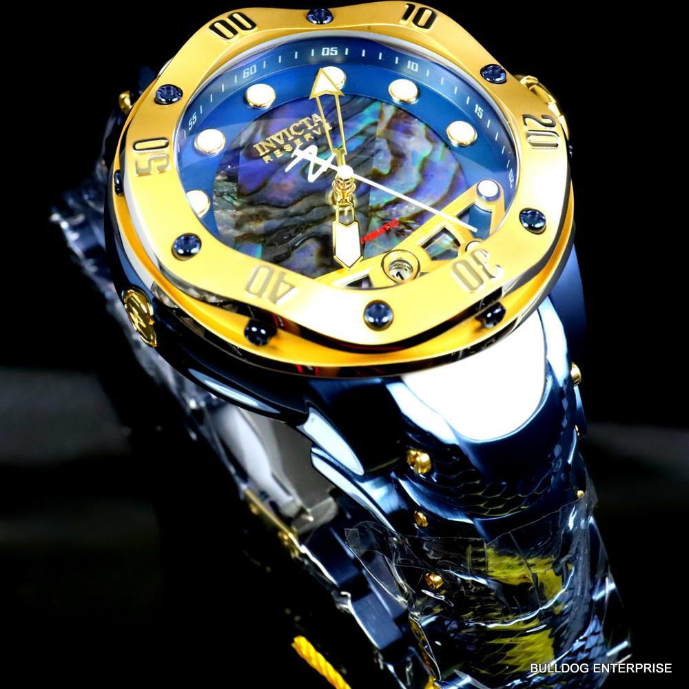Invicta Reserve Kraken Swiss R150 Automatic Abalone Blue Steel Watch 52mm New
