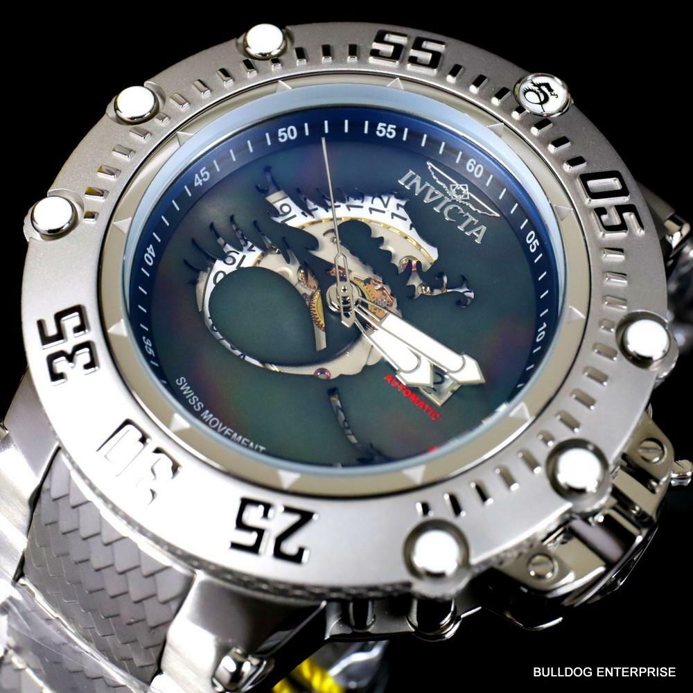 Invicta Subaqua Noma VII Black MOP Dragon Swiss Automatic R150 Watch 52mm New
