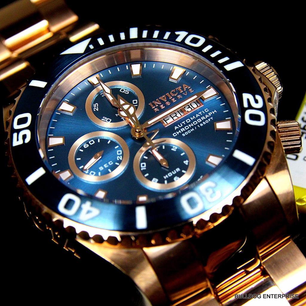 Invicta Reserve Pro Diver Rose Gold Swiss Automatic 7750 Valjoux 18916 Watch New