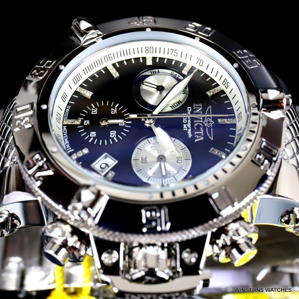 Invicta Subaqua Noma III Diamond High Polished Steel 50mm Swiss Mvt Watch New